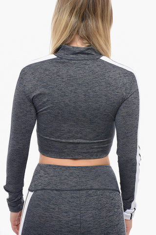 Felpa Leggera Crop con Stampa Gotica