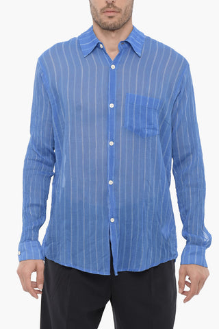 Hairline Striped INITIAL Shirt with Breast Pocket