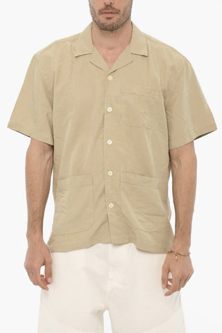 Camicia a Quadri Rip Stop con Bottoni Logati