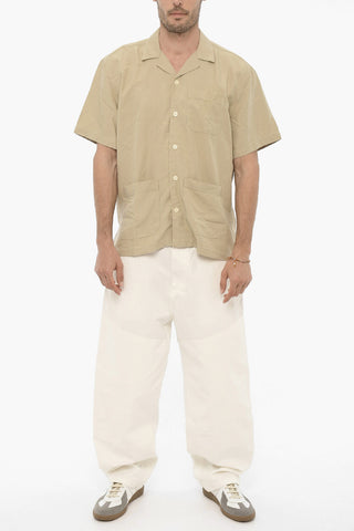 Camicia a Quadri Rip Stop con Bottoni Logati