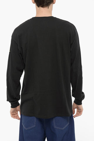 Crew-Neck Cotton T-shirt with Contrast Print