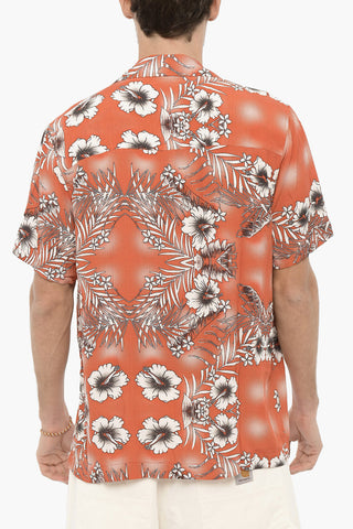 Floral-Motif Shirt with Breast Pocket