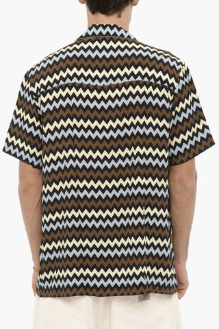 Short-Sleeved Geometric Patterned LIGHT BLUE EGYPT Shirt