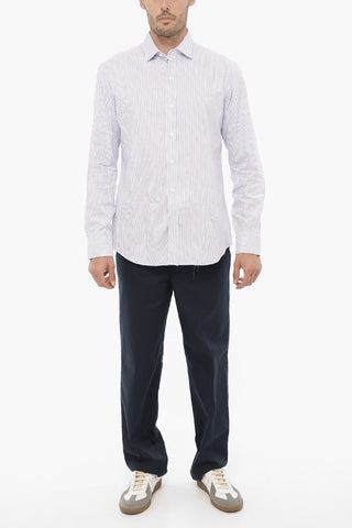 Classic Collar Two-Tone Aawning Striped Shirt