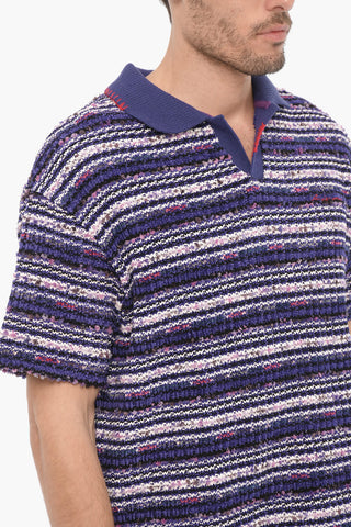 V-Neck Striped Polo Shirt