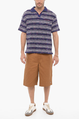 V-Neck Striped Polo Shirt