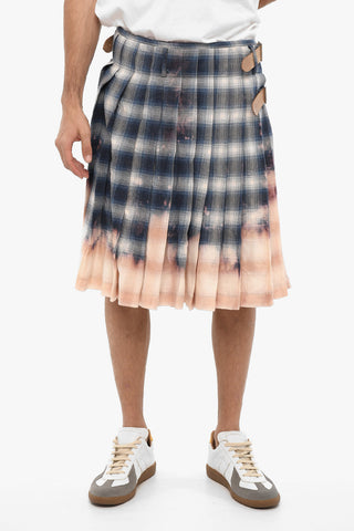 Plaid Check Kilt Skirt with Double Buckle
