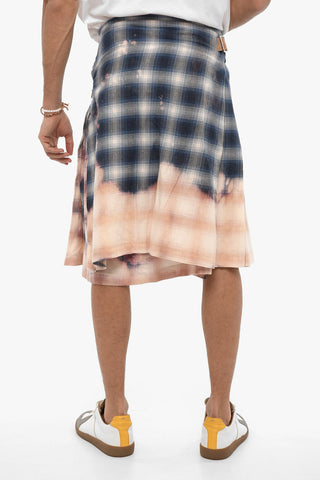 Plaid Check Kilt Skirt with Double Buckle