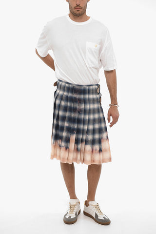 Plaid Check Kilt Skirt with Double Buckle