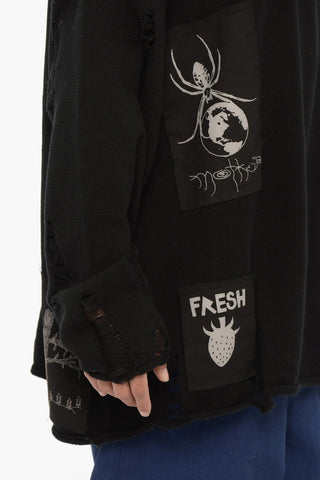 Crew-Neck Cotton Sweatshirt With Patches