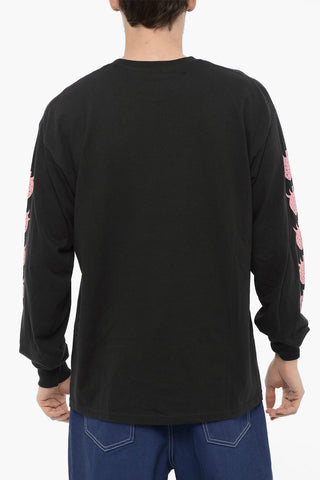 Crew-Neck Cotton T-shirt with Contrast Print