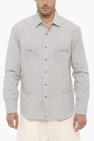Camicia TEXANA a Righe Hairline con Doppio Taschino