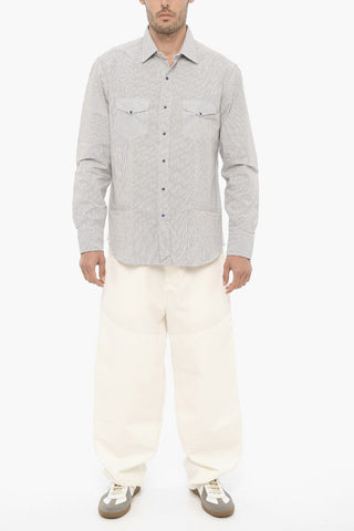 Camicia TEXANA a Righe Hairline con Doppio Taschino