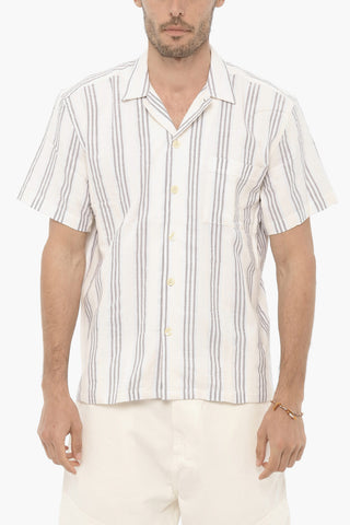 Spread Collor Striped Cotton Shirt