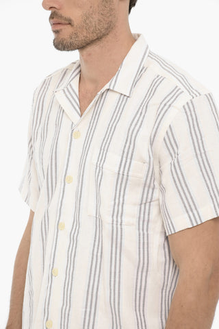 Spread Collor Striped Cotton Shirt