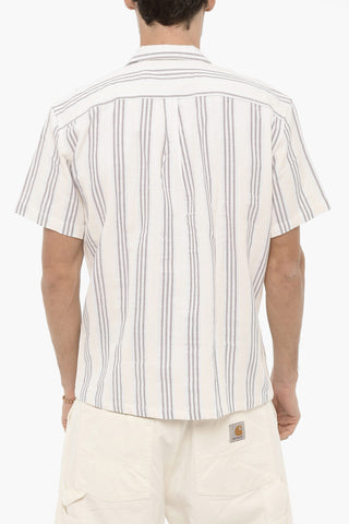 Spread Collor Striped Cotton Shirt