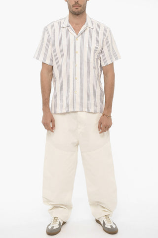 Spread Collor Striped Cotton Shirt