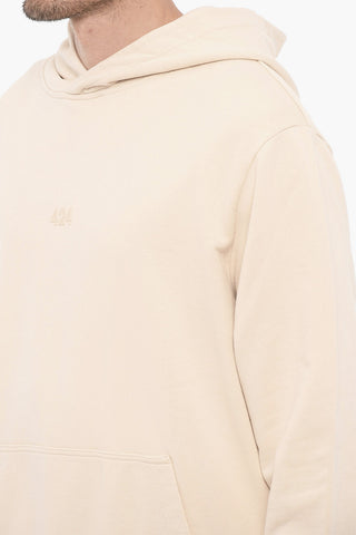 Felpa Hoodie in Cotone Garzato con Tasca a Toppa