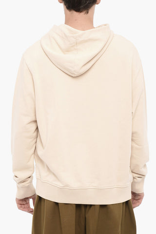 Felpa Hoodie in Cotone Garzato con Tasca a Toppa