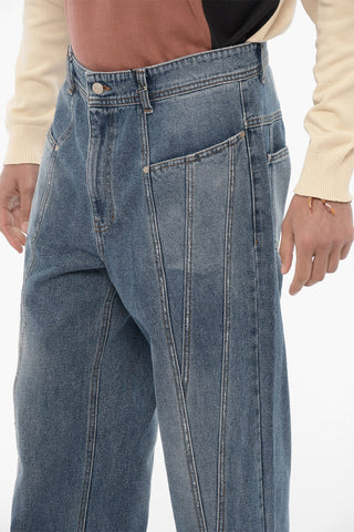Wide Leg SIERRA Regular Fit Jeans with Visible Stitching 24cm