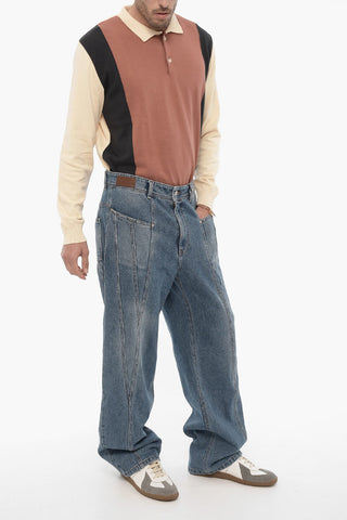 Wide Leg SIERRA Regular Fit Jeans with Visible Stitching 24cm