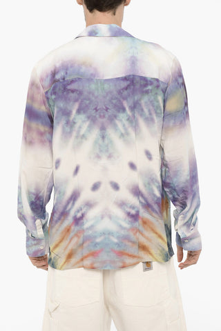 Tie-Dye Effect WATER Shirt with Breast Pocket