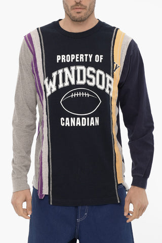 Long Sleeve Crew-Neck T-shirt with Maxi Print