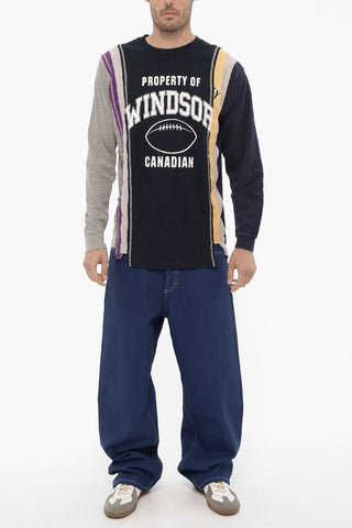 Long Sleeve Crew-Neck T-shirt with Maxi Print