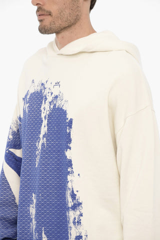 Acid Wash Effect Printed Hoodie
