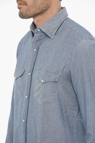 Ornamental-Buttons Lightweight Denim TEXANA Shirt
