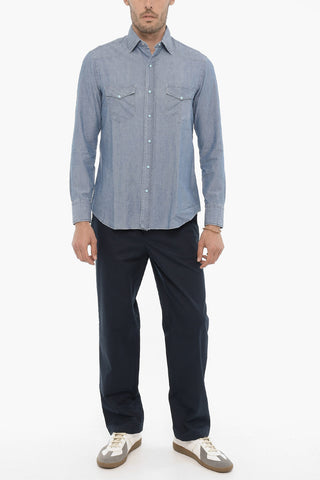 Ornamental-Buttons Lightweight Denim TEXANA Shirt
