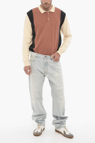 Distressed Effect Light Wash Jeans 22,5cm