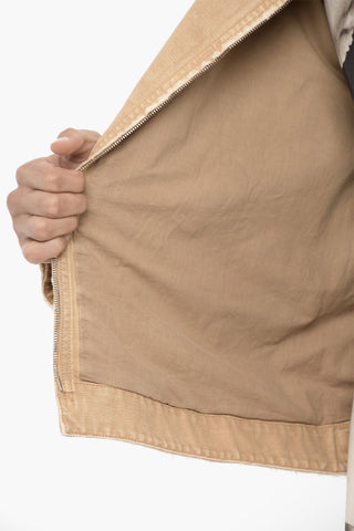 Vintage Effect Lightweight Jacket with Velvet Collar
