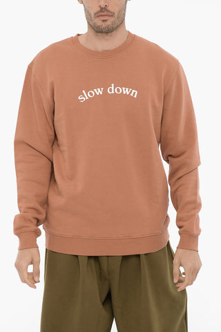 Fleeced-Cotton TIDE Crew-Neck Sweatshirt with Embossed Detail