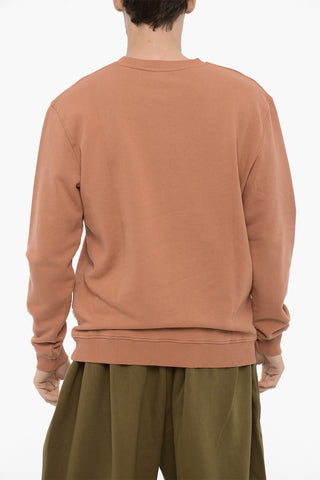 Fleeced-Cotton TIDE Crew-Neck Sweatshirt with Embossed Detail