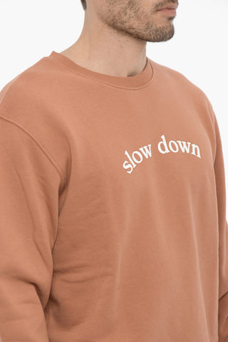 Fleeced-Cotton TIDE Crew-Neck Sweatshirt with Embossed Detail