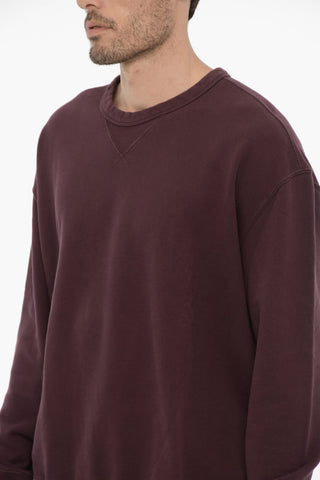 Solid Color Brushed Cotton Crew-neck Sweatshirt