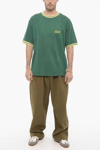 cotton crew-Neck T-shirt with Contrast Edge