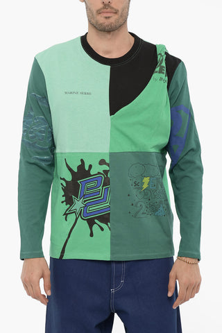 WHITE LINE T-shirt Girocollo Patchwork