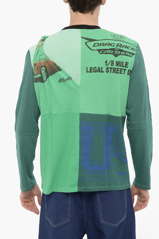 WHITE LINE T-shirt Girocollo Patchwork