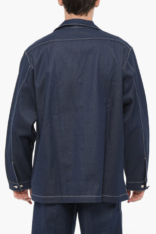 Overshirt In Denim con Abbottonatura nascosta