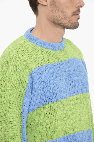 Awning Striped Two-Tone Crew-neck Sweater
