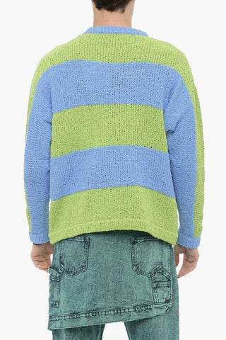 Awning Striped Two-Tone Crew-neck Sweater