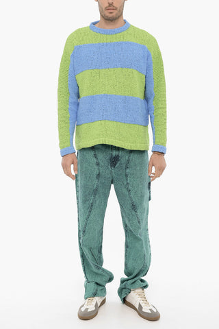 Awning Striped Two-Tone Crew-neck Sweater