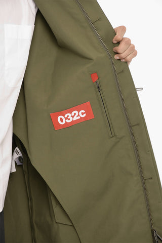 Hidden Closure Coated Cotton Maxi Trench