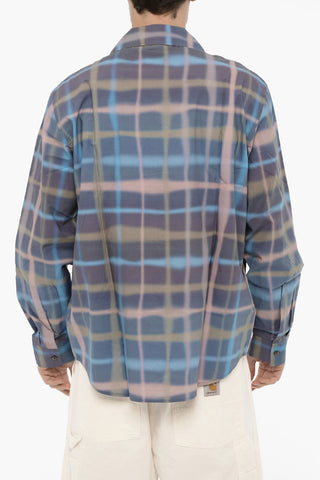 Poplin Cotton S-DARAA Shirt with Spray Effect Check