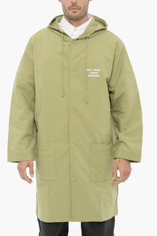 Hodded Single-breasted Jacket with Patch Pockets 