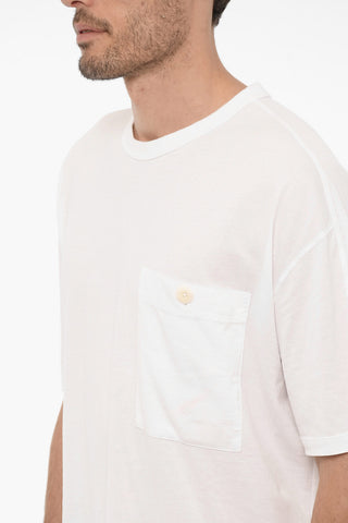 T-Shirt Girocollo in Tinta Unita con Taschino