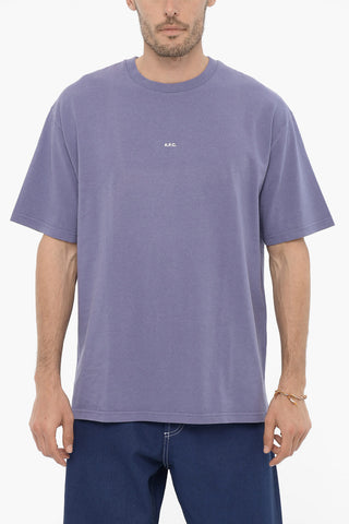 Solid Color KYLE Crew-neck T-Shirt with Printed Logo