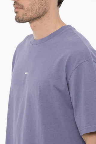 Solid Color KYLE Crew-neck T-Shirt with Printed Logo